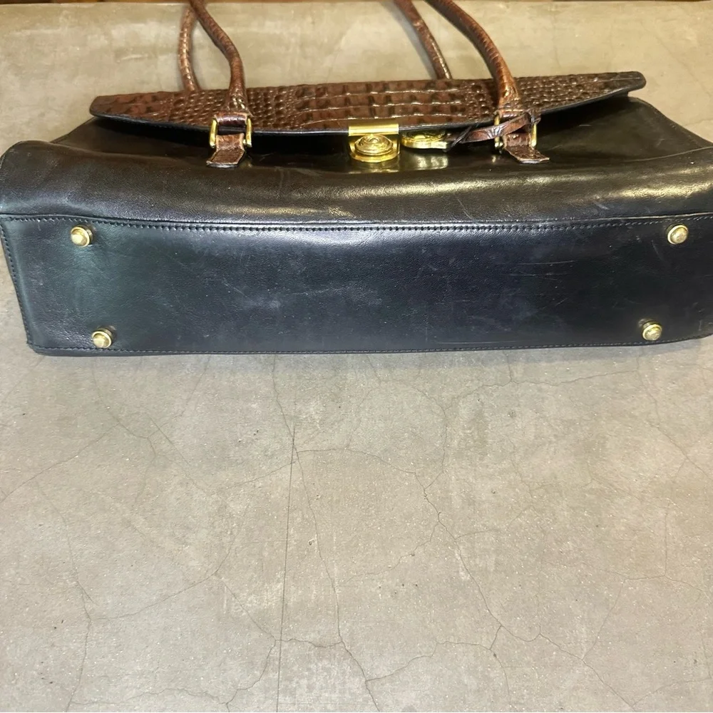 Brahmin Vintage Tuscany Collection Croc Embossed Leather Satchel/Handbag